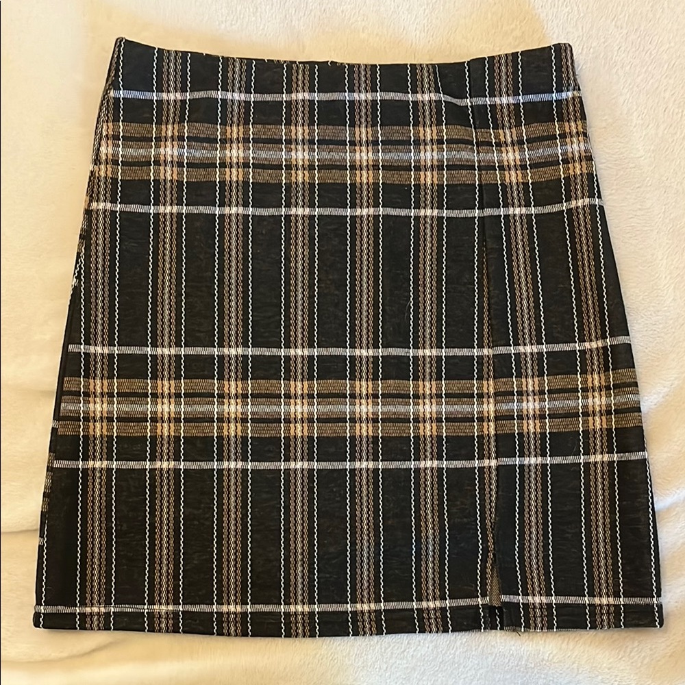 Mini Black and Tan/Yellow Pencil Skirt